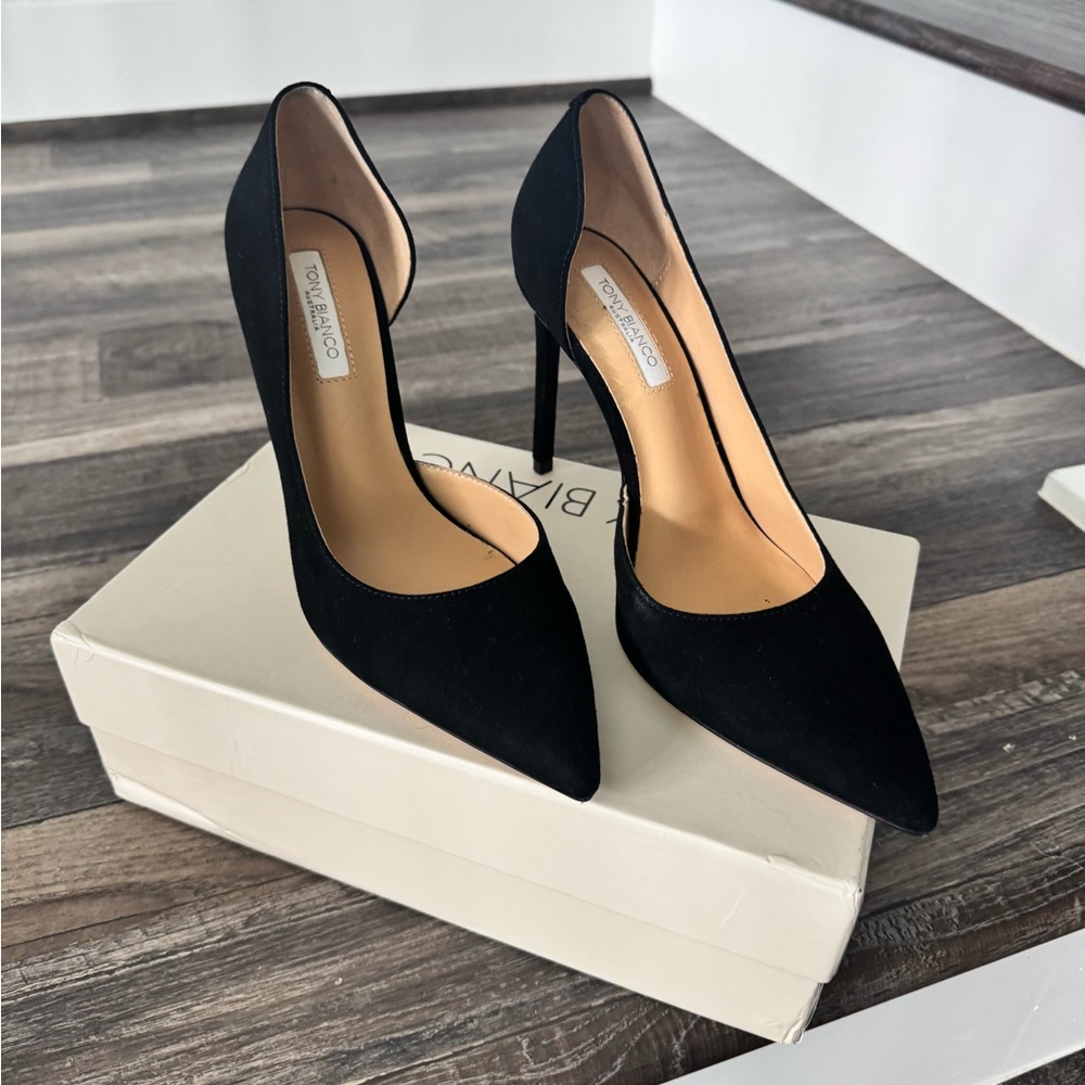 Black Suede High Heel Pumps